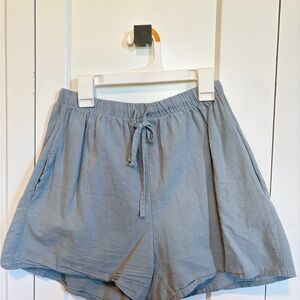 Women's Casual Linen Blue Shorts
